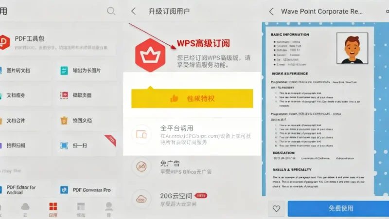 Android WPS Office v18.22.1 国际版，海量精美模版及高级功能，解锁高级版-阿拉丁下载